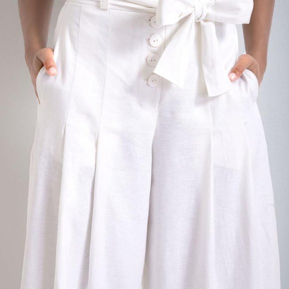 Linen palace pants/white pants/summer pants